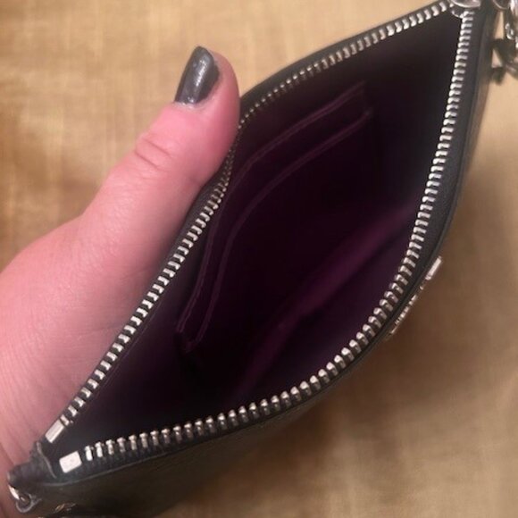 NWOT Coach Black Pebbled Leather Wristlet - Picture 4 of 4